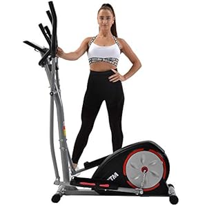 TAK Elliptical Machine Trainer, Home Cross Trainer with LCD Monitor and Pulse Rate Grips Magnetic Smooth Quiet Driven,8 Level Magnetic Resistance, Cardio Workout, Black