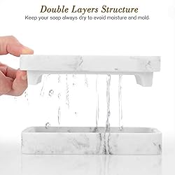 MoKo Soap Dish, Dual-Layer Resin Bar Soap Tray