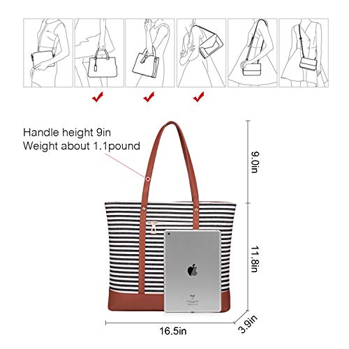 LOVEVOOK Tote Bag for Women Canvas Purse and Handbags Travel and Work Shoulder Bag Leather Top Handle Satchel