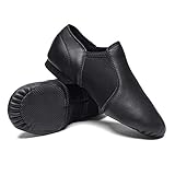 STELLE Leather Jazz Slip-On Dance Shoes for Girls Boys Toddler Kid