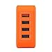 Lumsing Quick Charge 2.0 Multi-Port USB Wall Charger,4 Port Wall Charging Hub for Smartphones-Orange
