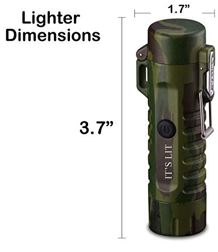 Roman Ventures Double Plasma Lighter with Built in LED Flashlight- Electric Double Arc Splash Proof Lighter- Windproof Electric Lighter- Rechargeable- Gift Box & One Year Warranty Card - Thumbnail 5