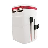 cute-OULI New Mutipurpose Travel Adapter, Universal Travel Plug With Dual USB Ports, Safety Travel Wall Charger & Converter & Transformer, White Color