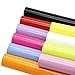 David accessories Rainbow Color Smooth PVC Faux Leather Fabric Sheet Synthetic Leather 10 Pcs 7.7