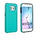 Galaxy S6 case, S6 case, Fulland Hybrid Body Armor Silicone + Hard Case Cover with Credit Card ID Card Holder and Kickstand for Samsung S6 Plus Stylus Pen and Screen Protector -Aqua Green
