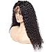UNice Hair Bettyou Series 14 inches Lace Front Human Hair Wigs, Unprocessed Brazilian Remy Jerry Curly Hair Free Part Wig with Baby Hair for Women Natural Black Color 130% Density