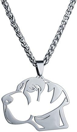 Stainless Steel Natural Ear Great Dane Silhouette Gentle Giant Deutsche Dogge German Mastiff Pet Dog Tag Collar Jewelry Charm Pendant Necklace