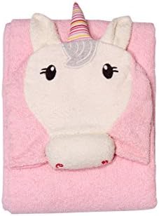 Baby Elements"Unicorn" 3D Hooded Towel, Dark Pink, 0-12 Months for Girls. (Light Pink)