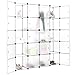 LANGRIA 20 Cubby Wardrobe Closet System Cube Organizer Plastic Storage Cubes Drawer Unit, DIY Modular Bookcase Cabinet with Translucent Design for Clothes, Shoes, Toys (White)