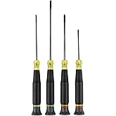 Klein Tools 85615 Mini Precision Screwdriver Set, 4-Piece Phillips and Slotted Set, Ideal for Electronics, Small Appliances, Terminal Blocks