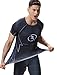 Red Plume Mens 3D Digital Printing Short Sleeve T-Shirt Outdoor Running Yoga Fitness Tight Shirt for Men Black