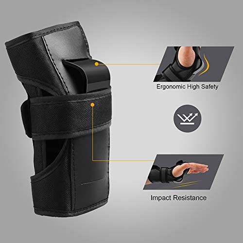 GROTTICO Knee-Elbow-Pads Wrist Guards for Kids-Youth-Adult - 3 in 1 Protective Gear Set for Skateboard Hoverboard Rollerblade Inline Skate BMX Bike Scooter