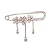 Maikun Triple Flowers Pendant Sweater Safety Pin Brooch