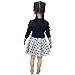 Jastore® Kids Girl Cute 2PCS Diamond Clothing Set Long Sleeve Top +Dot Tutu Skirt (5T) Blue