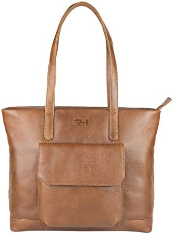 Rigohill Genuine Leather Tan Krista Tote Bag