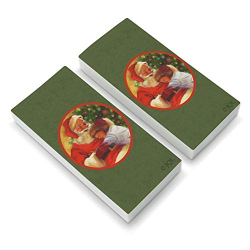 Christmas Holiday Jolly Santa and Child Eraser Set of 2