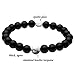 Top Plaza Unisex 8mm Agate Opalite Tiger Eye's Stone Beaded Bracelet, Healing Energy Balance Beads, 6-7 Inches (Black Agate)