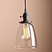 Pathson Industrial Glass Pendant Lighting, Black Vintage Style Hanging Light Fixture for Living Room Dining Room