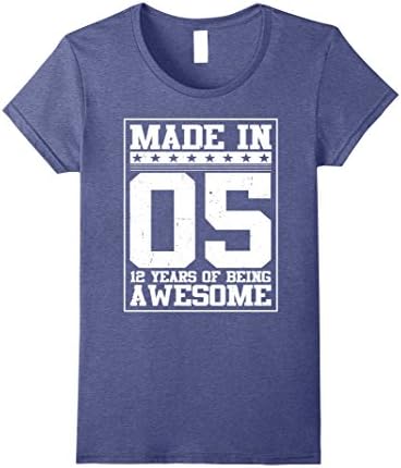 Womens Birthday Gift For 12 Years Old 2005 Tee Shirt Small Heather Blue