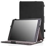 MoKo Samsung Galaxy Tab A 9.7 Case - Slim-Fit Multi-angle Folio Cover Case for 2015 Galaxy Tab A Tablet 9.7 inch (SM-T550 / P550), With Auto Wake/Sleep and Stylus Pen Loop, BLACK