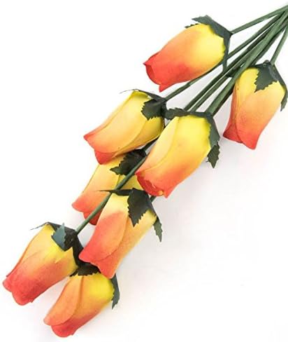 Yellow Roses with Red Tips Bunch of 8 Closed Bud Wooden Roses for Crafts Custom Bouquets and Other DIY Projects. Choose Form Over 60 Colors