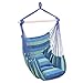 Lovinland Portable Hammock Chair, Hanging Chair Rope Swing Cotton Patio Yard Porch Sky Chair with Pillows for Indoor Outdoor Use