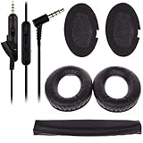3in1 Kit for Bose QuietComfort 15 Headphones, Soft Replacement Memory Foam Ear Pad Cushion + Headband + 3.5mm Audio Cable Cord for Bose QC15 Headphones