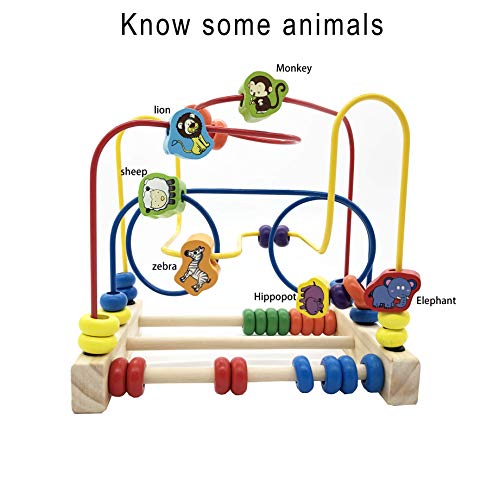 KOMOREBI Wooden Animal Beads Maze Game Educational Preschool Toddler