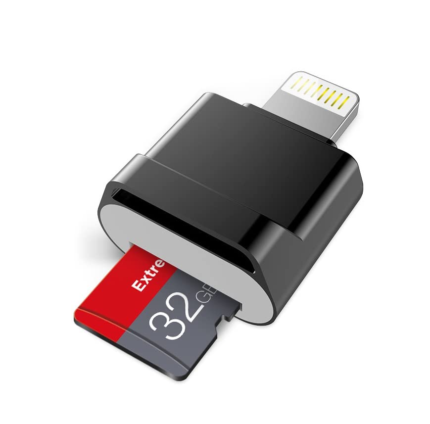 Photo 1 of [Apple MFi Certified] Micro SD Card Reader for iPhone iPad,Lightning to Micro SD/TF Card Reader Viewer Adapter Memory Card Reading for iPhone 14/13/12/Pro Max/11/X/XR/8 Support iOS 14 15 16 17 System