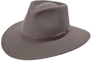 Bigalli 100% Wool Felt Australian Hat for Women Men Crushable Waterproof Nubuck Leather Band | Outback Cowboy Cowgirl