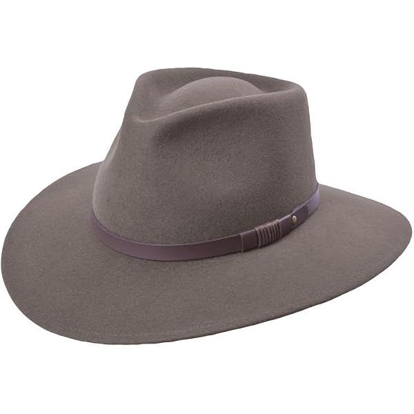 ULTRAFINO Outback CAPRY Crushable Wool Hat Mens Taupe Small  display picture 1