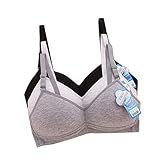 MANJIAMEI Women Teen Girls Thin Cotton Breathable Sports Bra Wire Free Push up Running A-Cup Bra Solid