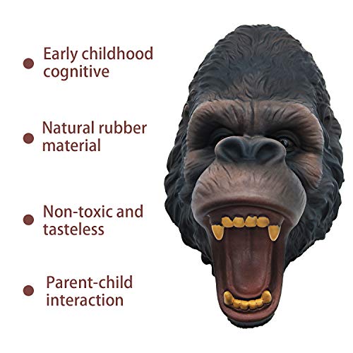 Gorilla Hand Puppet Toys, Tecesy Rubber Puppets Role Play, Animal Gloves, Realistic Gorilla Head - //coolthings.us