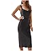 Women’s Pencil Sundress – Ladies Sexy Shiny Sleeveless Bodycon Cocktail Midi Dresses – V Neck Club Party Dressthumb 1