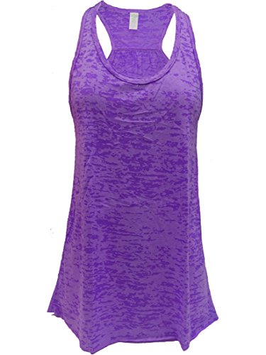 Flowy Burnout Racerback Tank (M, Purple)