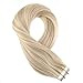Moresoo 18 Inch PU Tape in Hair Extensions Color #18 Ash Blonde Highlighted with #613 Blonde 100g/40pcs Invisible Seamless Skin Weft Human Hair Extensions Glue on Tape on Extensions