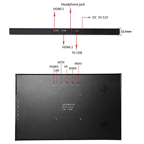 JOHNWILL 15.6 inch Portable Monitor for Laptop Full HD 1080P IPS Screen with HDMI/USB/Dual Speakers, Gaming Monitor for Ps4 Raspberry Pi WiiU Xbox 360 Windows 7/8/10 PI/Switch/PC