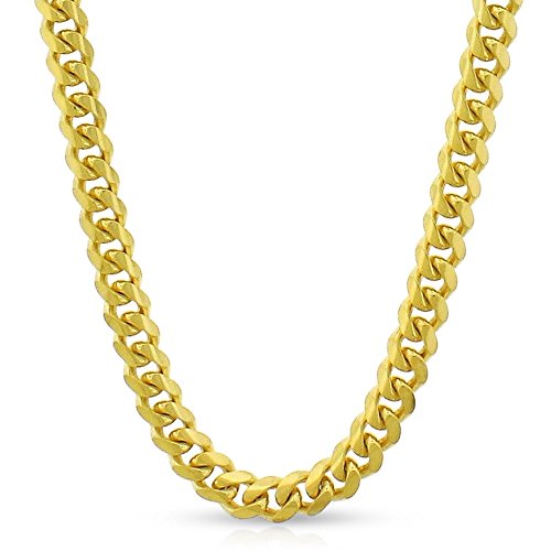 10K Yellow Gold 5mm Solid Miami Cuban Curb Link - Heavy-Duty - Thick Necklace Chain 20 - 30