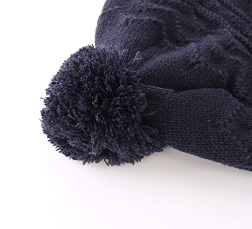 image for Connectyle Toddler Boys Girls Fleece Lined Knit Kids Hat with Earflap 
