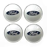 4PCS 65mm 2.56'' Auto Car Sticker Wheel Center Hub Cap Logo Aluminium fit for Ford (Silver)