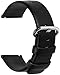 Fullmosa 12 Colors for Quick Release Leather Watch Band, Uli Genuine Leather Watch Strap 18mm Black