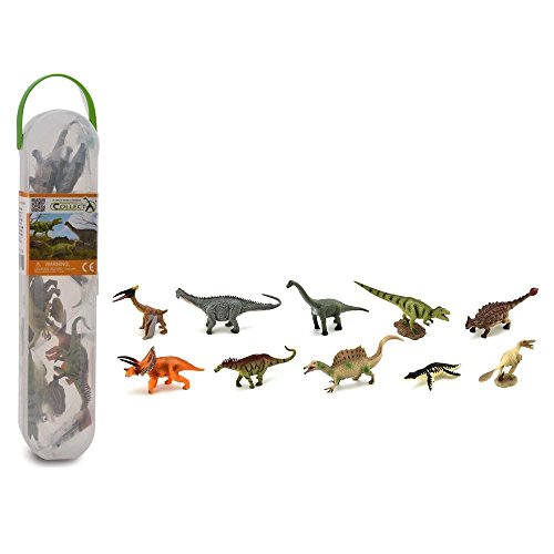 CollectA Box of Mini Dinosaurs 2 - Clear Plastic Tube Includes 10 Mini Dino Replicas
