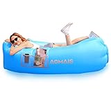 Inflatable Lounger Air Sofa Portable Waterproof Anti-Air Leaking Inflatable Pouch Couch with Pillow and Carrying Bag for Outdoor Camping, Picnics, Pool, Travel, Hiking, Beach