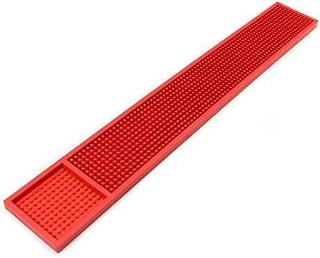Rubber Bar Service Mat for Counter Top 24x3.5 inches (Red)