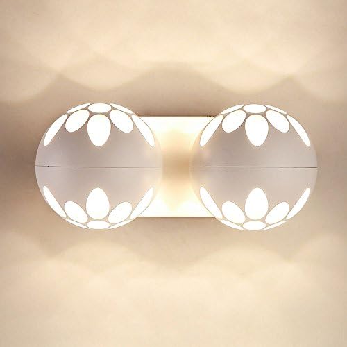 CGJDZMD Wall Sconce 9-18W LED Modern Creative Bedside Bedroom Iron Art Wall Lamp Nordic Aisle Living Room Restaurant Personalized Fashion Simple Wall Light ( Color : White , Size : Double heads )