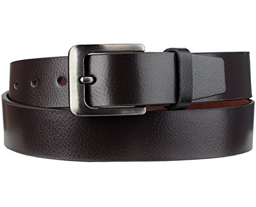 Eurosport Men's Bonded Leather Cut-To-Fit Classic Belt with Metal Square Buckle, Brown, Medium