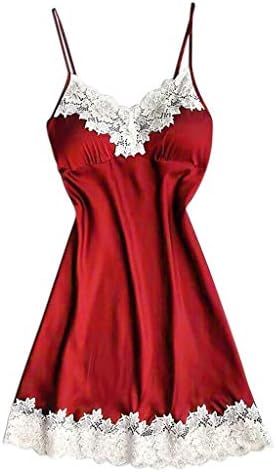 JFLYOU Charming Lingerie for Women Plus Size Satin Sleepwear Nightgown Nightdress