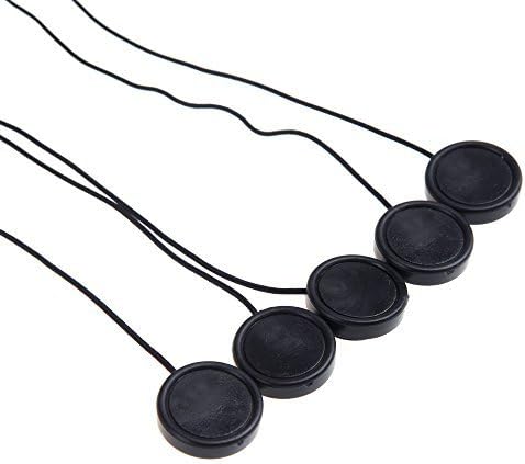 BRODA 5pcs Lens Cap Keeper Holders + Microfiber Cleaning Cloth for Nikon Canon Sony Pentax Fuji Panasonic DSLR Camera