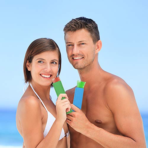 LOVEINUSA 24 pcs Freeze Pop Holders, 12 Colors Freezer Pop Sleeves Ice Pop Sleeves Popsicle Sleeves for Freezer Tubes Protect Children Use Freezing Tube