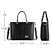 IAITU Laptop Bag for Women, Stylish Handbag Tote Bag Fits 15-15.6 Inch Laptop Multi Compartments Work Bag (Black)